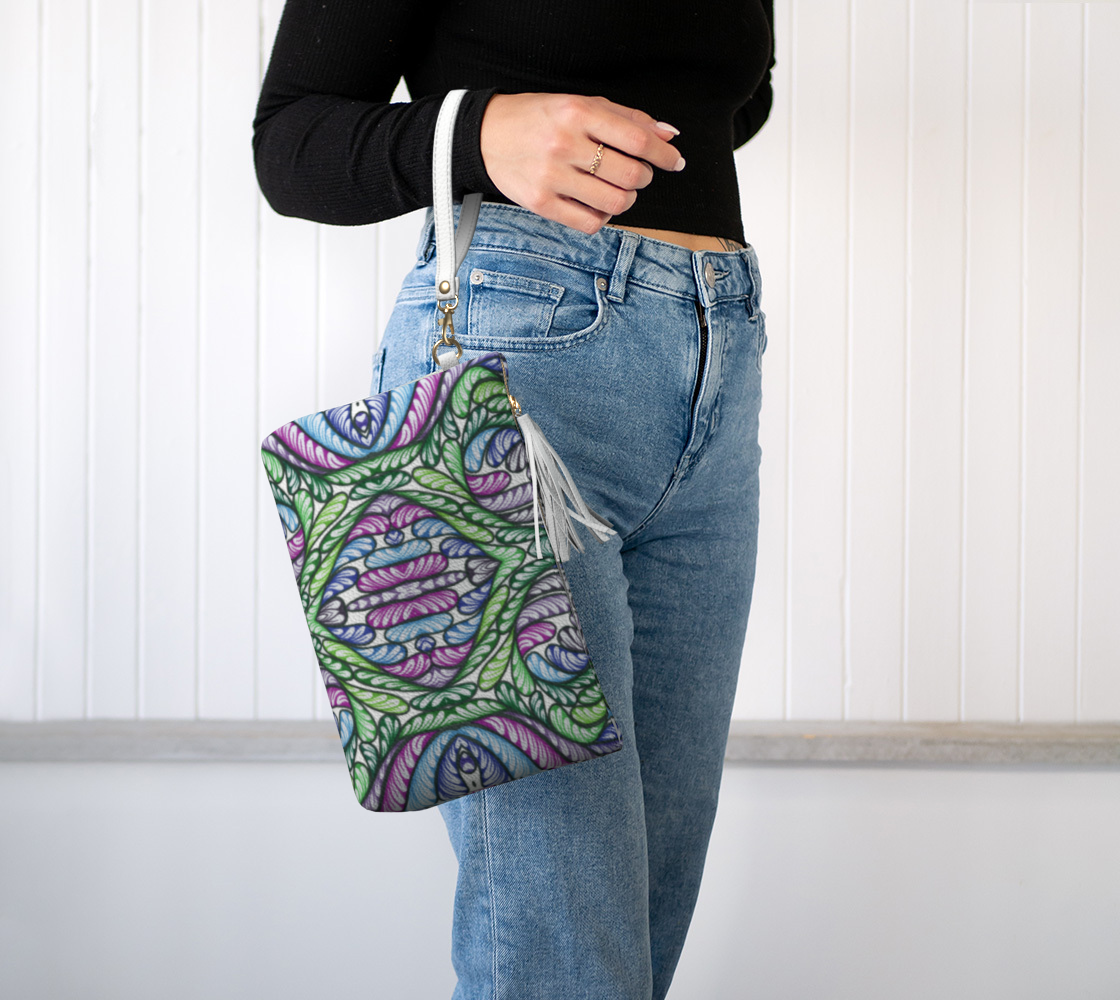 Full of Fronds Vegan Leather Clutch Purse