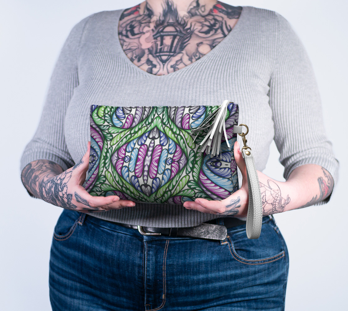 Full of Fronds Vegan Leather Clutch Purse