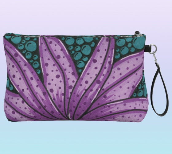Blooming Bubbles Vegan Leather Clutch Purse