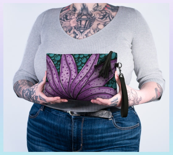 Blooming Bubbles Vegan Leather Clutch Purse