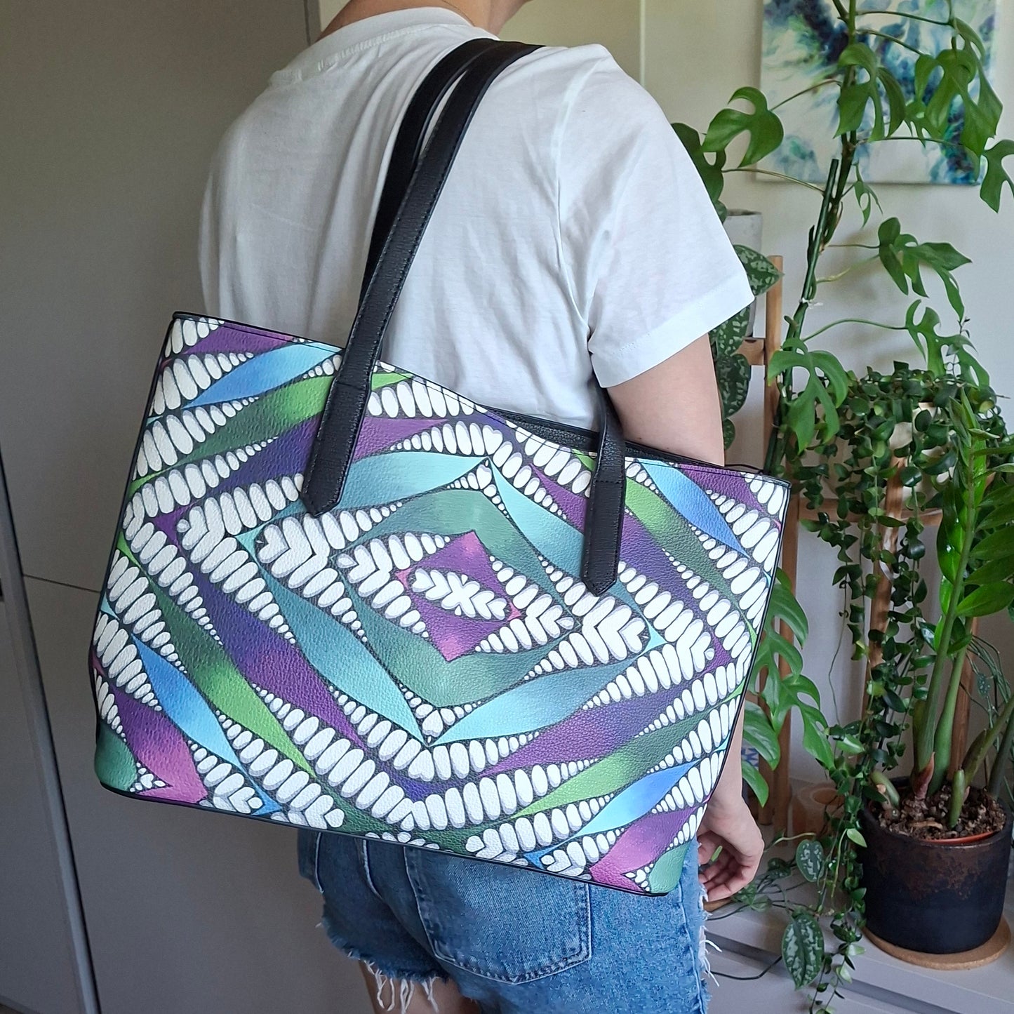 Faux Leather Tote Bag