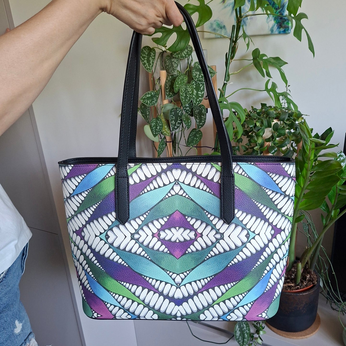 Faux Leather Tote Bag