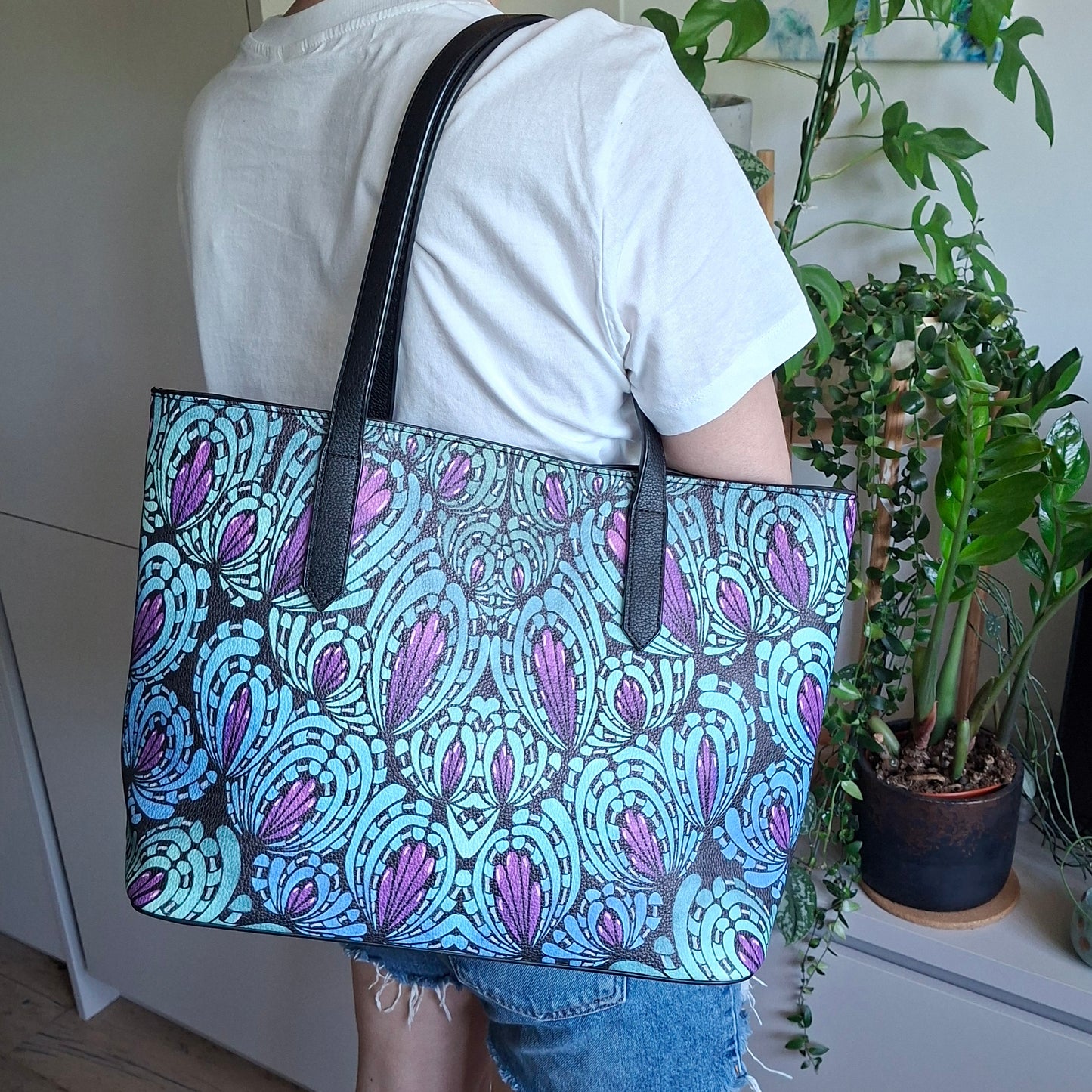 Faux Leather Tote Bag