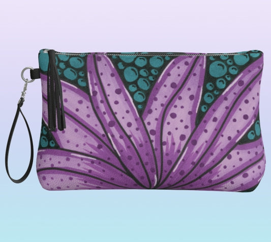 Blooming Bubbles Vegan Leather Clutch Purse