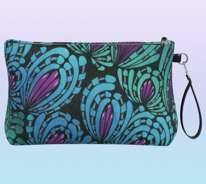 Peacocking Vegan Leather Clutch Purse