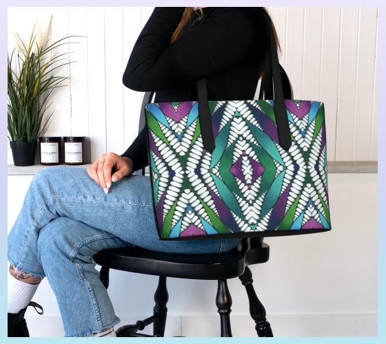 Through the Lines Vegan Leather Tote (version 1)